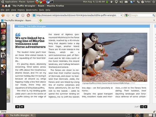 Treesaver in Firefox on Ubuntu