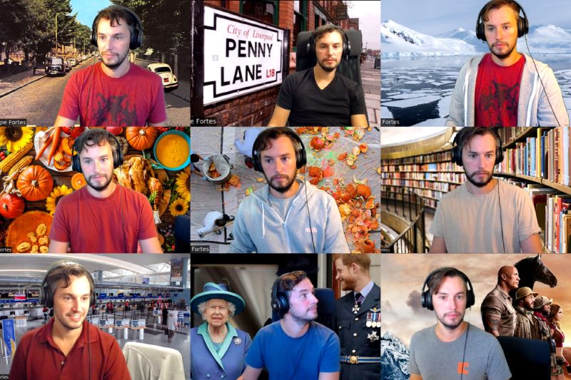 Abbey road intersects with Penny Lane in the Antarctic glaciers during Thanksgiving aftermath in a library near the airport with the royal family and Jumanji.