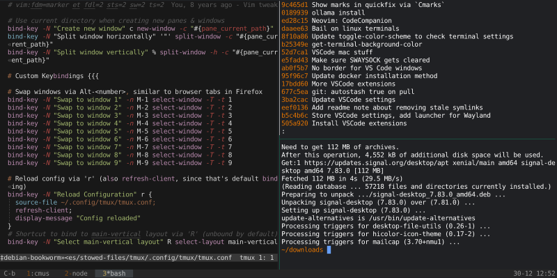 Neovim and tmux in action