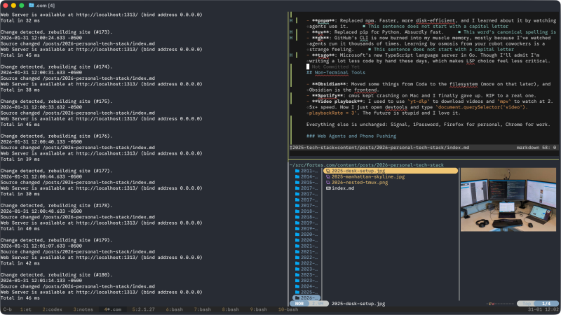 Yazi displaying images within a tmux pane while writing this post